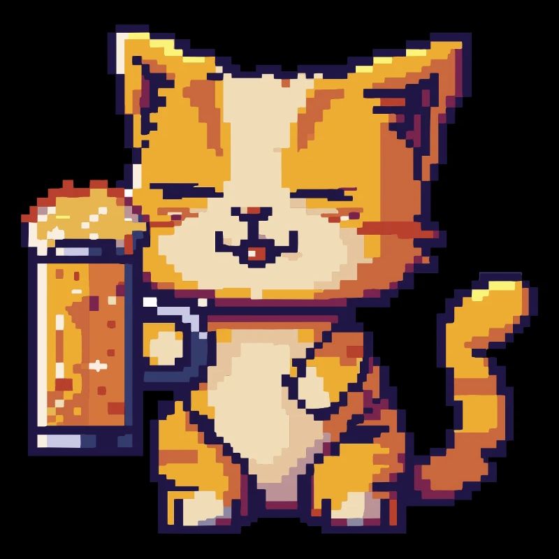 Katze Pixel Bier