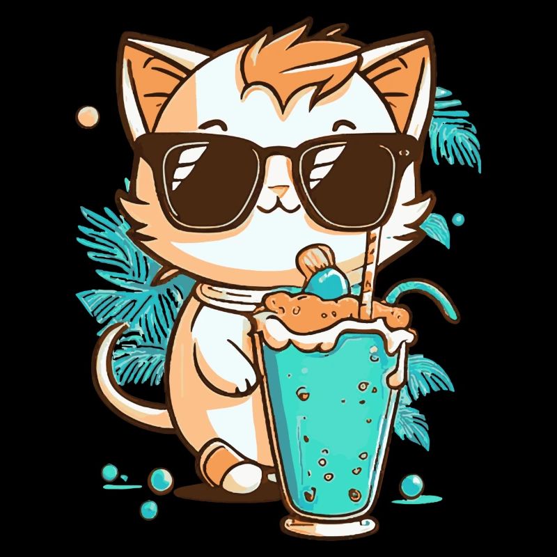 Chat en vacances d’été