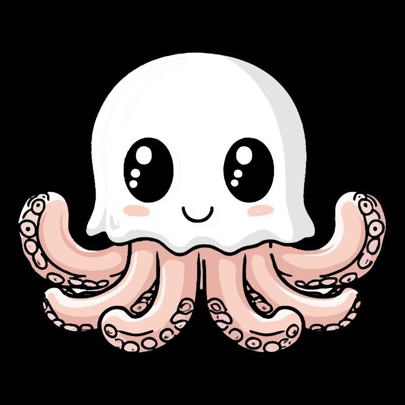 Octopus Halloween Comic Ghost