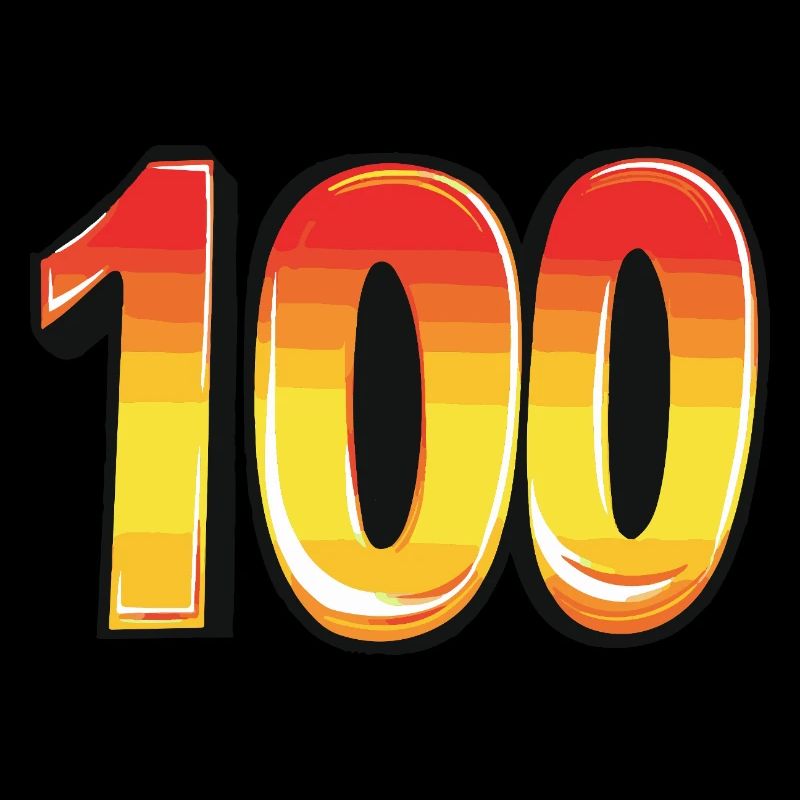 100 Zahl Bunt