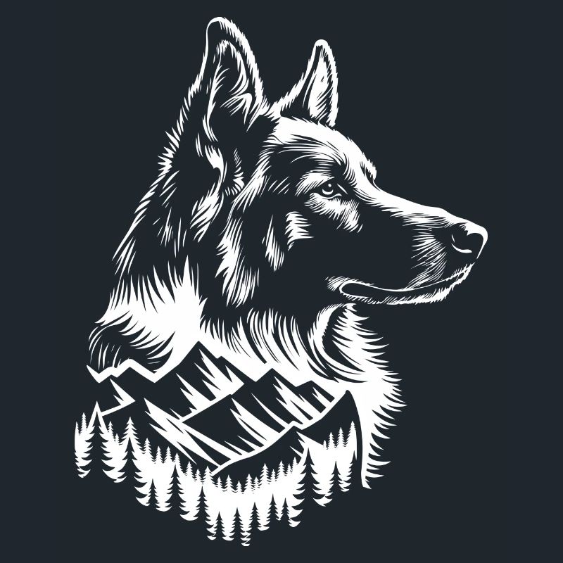 Face Dog German Shepherd Mountain