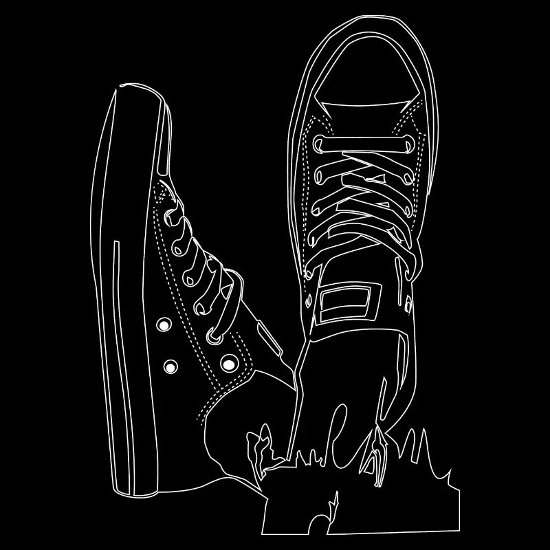 Dessin au trait des baskets décontractées