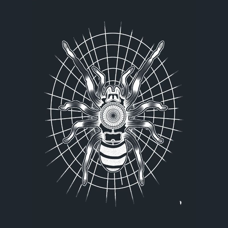 Spider on a round spider web