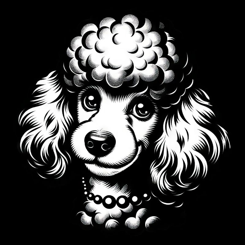 Dessin au crayon de caniche mignon