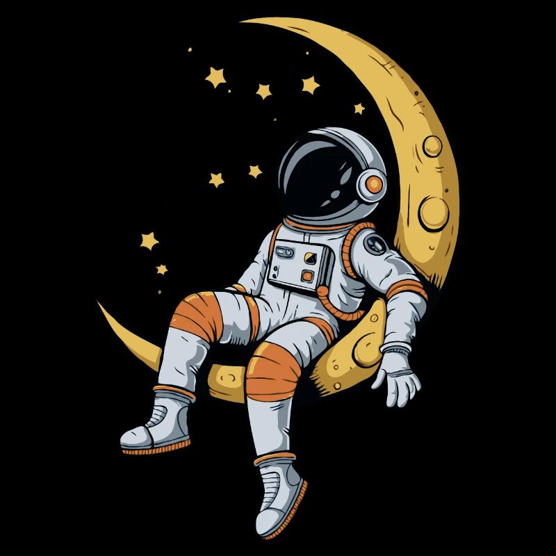 Astronaut auf der Mondsichel – Träumer im All