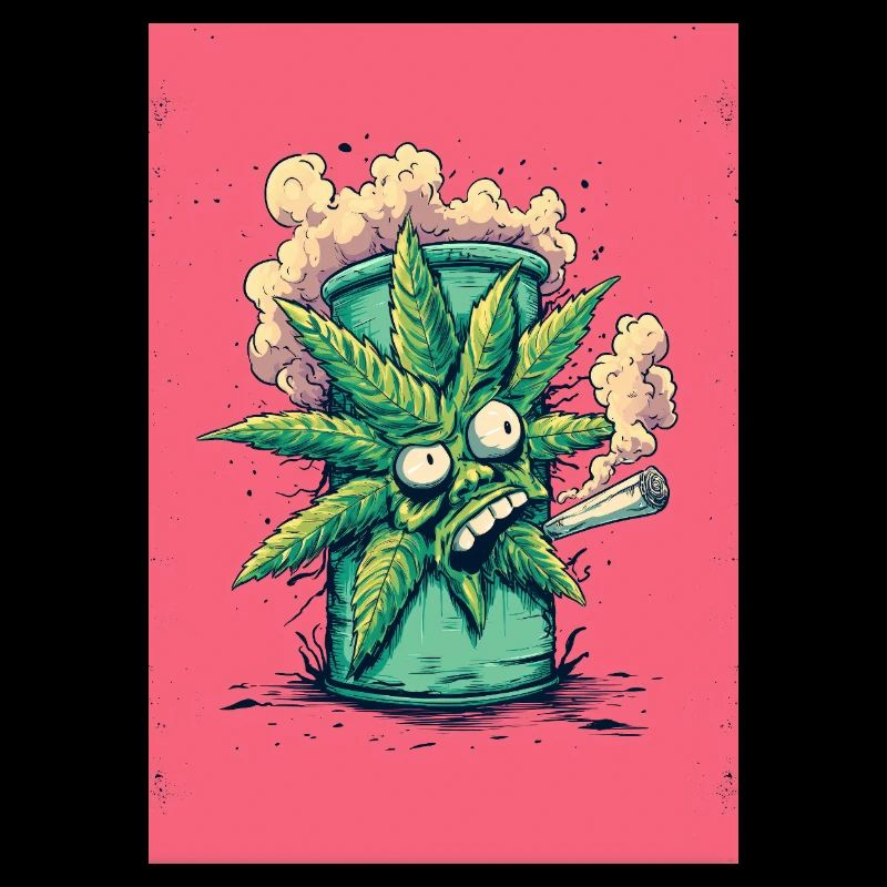 Green leaf in bong charm