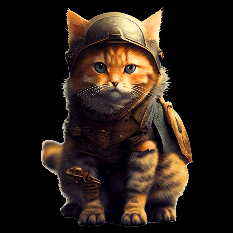 Cute cat dressed as a knight in the Middle Ages