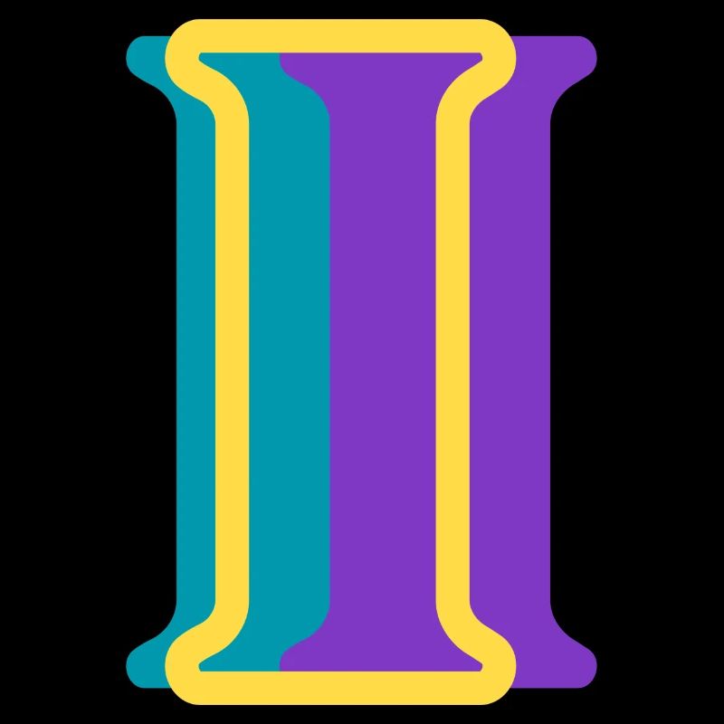 Lettre i multicolore