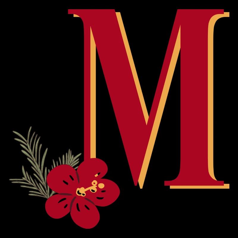 Lettre M avec fleur