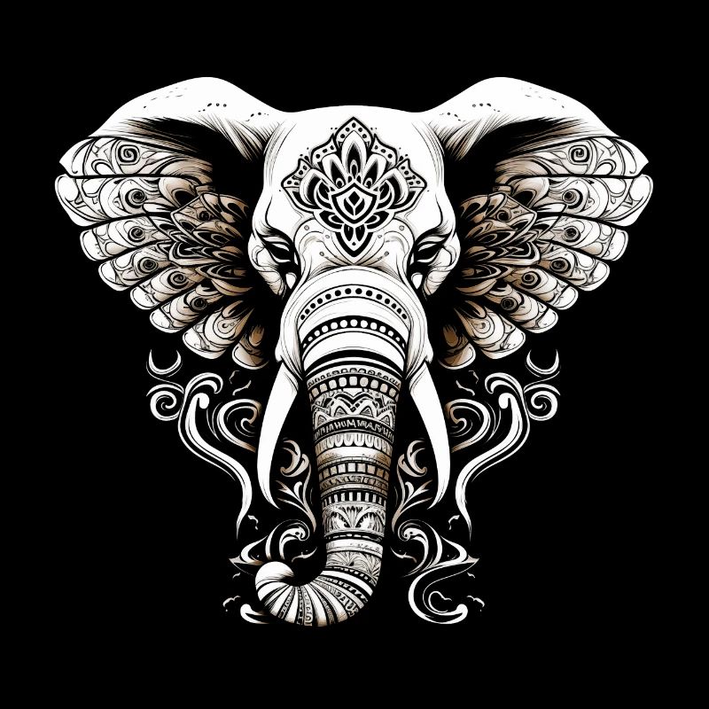 Elephant with African pattern no4