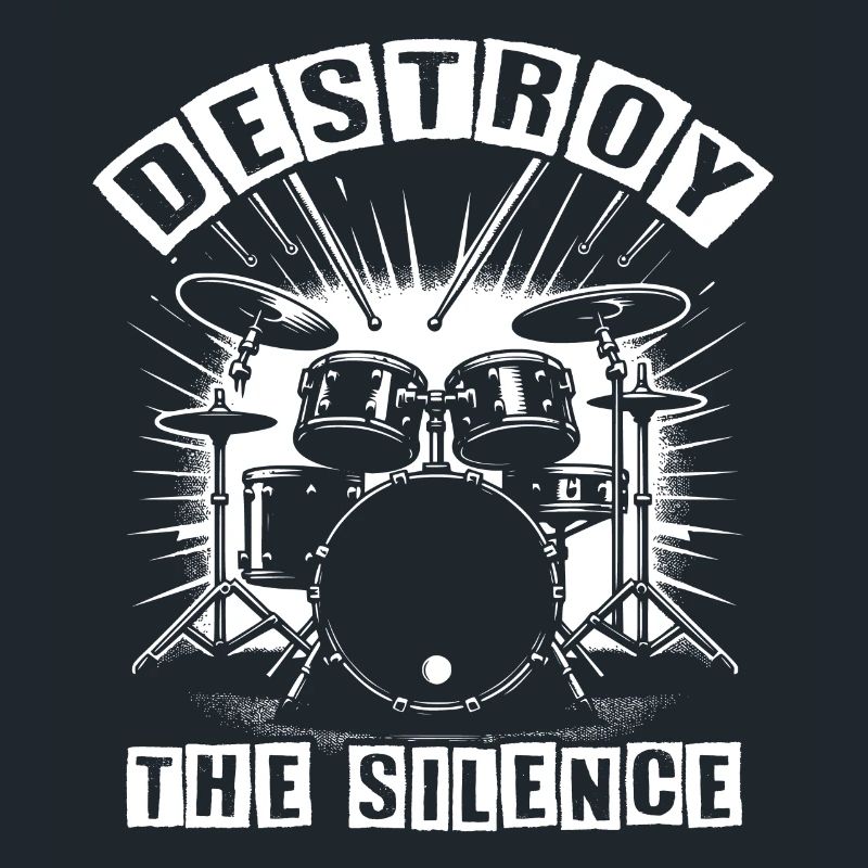 Drums Drummer Destroy Silence Rockband.