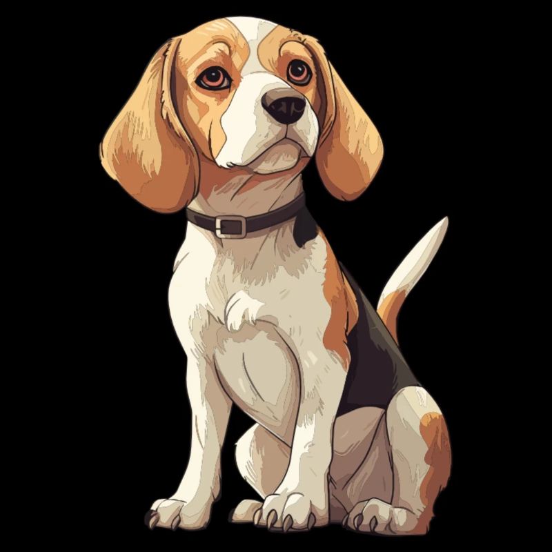 Illustration de beagle, chien de chasse et graphique de chien de chasse