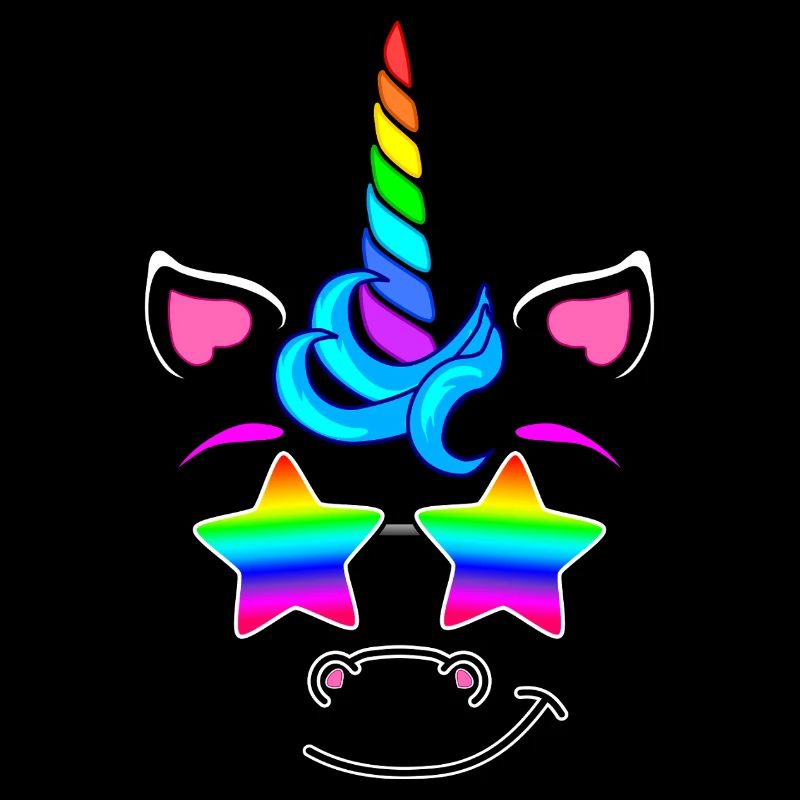 Lustiges Einhorn mit Sonnenbrille Regenbogen bunt