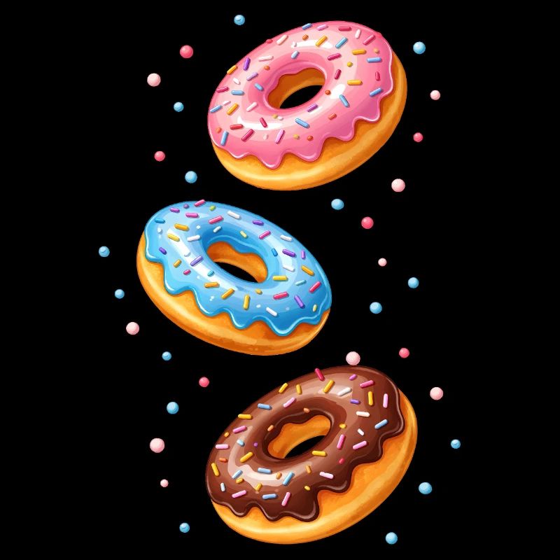 Bunte Donuts Illustration Set  
