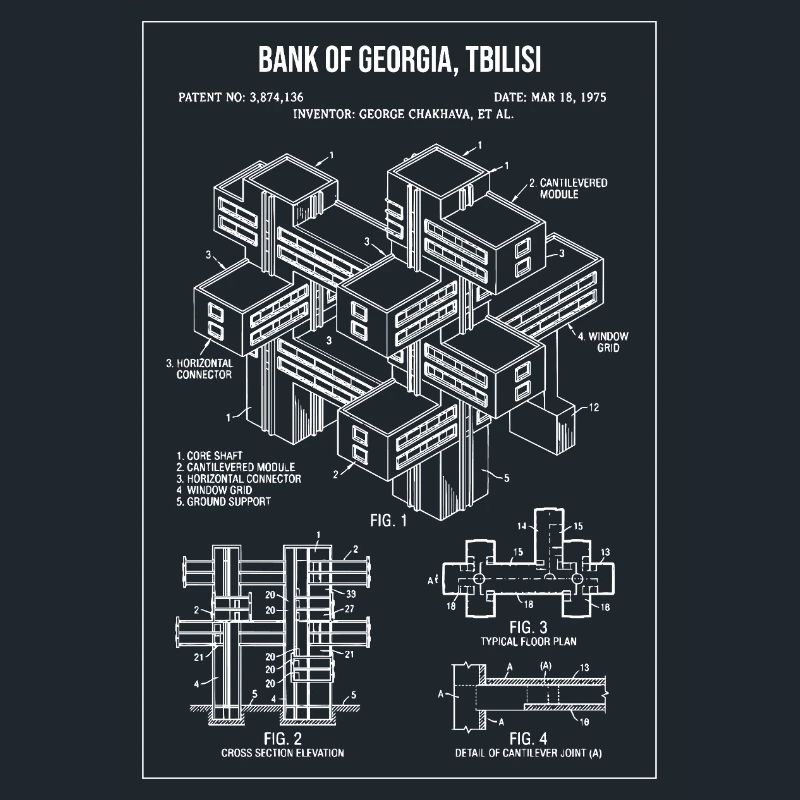 Conception du plan de la Banque de Géorgie à Tbilissi