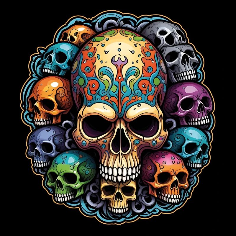 Decorative Large Skull with Small Skulls