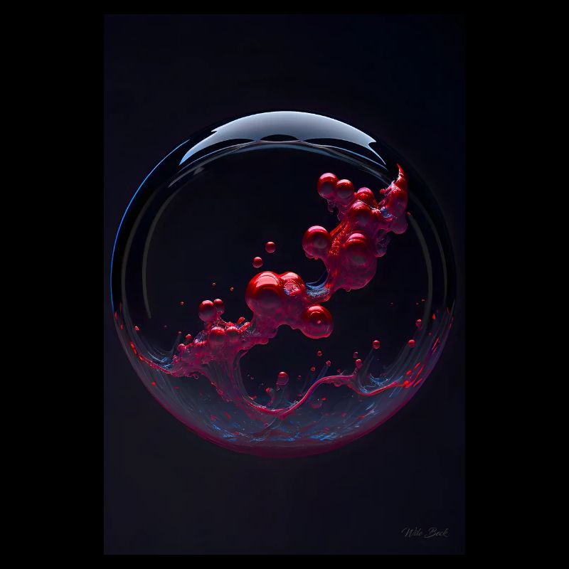 Nuages dans une bulle rouge 3