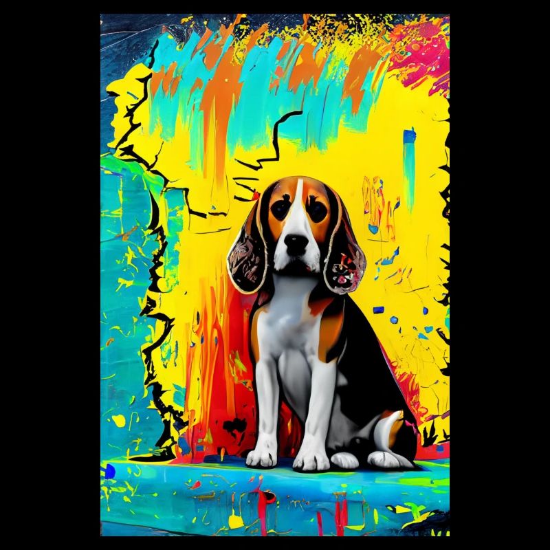 Impression pop art moderne | coloré | Chien Beagle