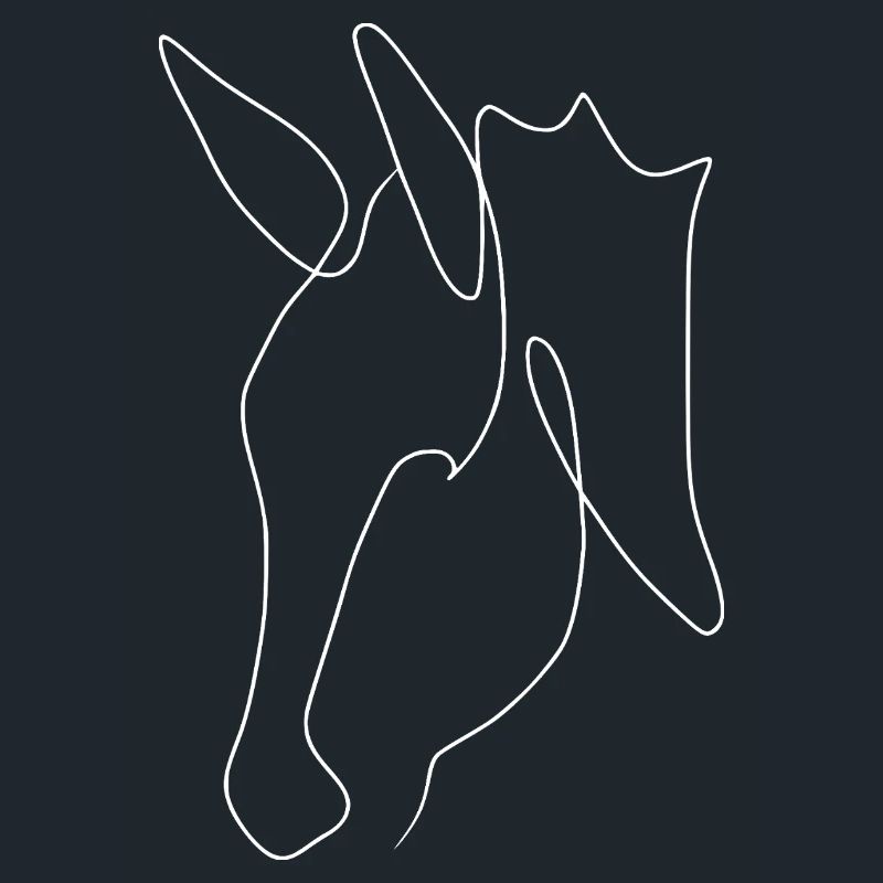 Minimal donkey head white