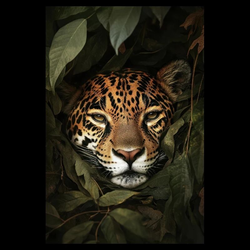 Jaguar caché dans la jungle