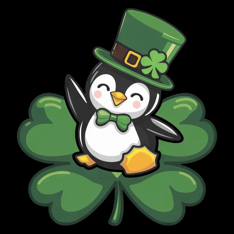 Pingouin de la Saint-Patrick : mignon