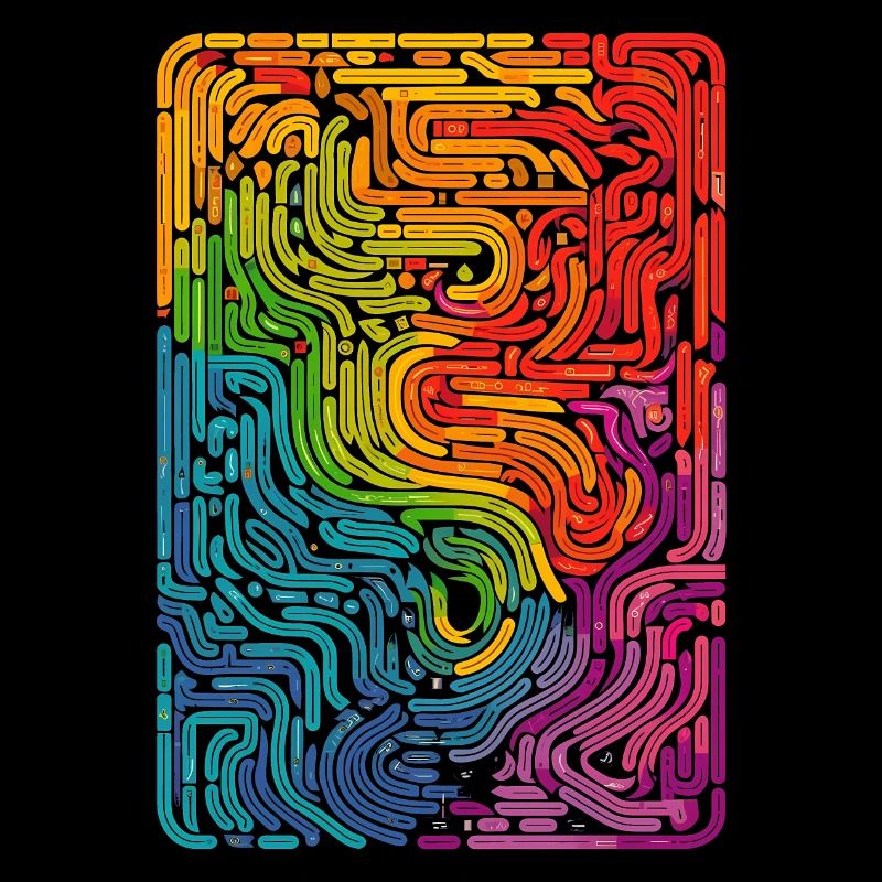 Cool et surréaliste Rainbow Retro Tubes Pattern