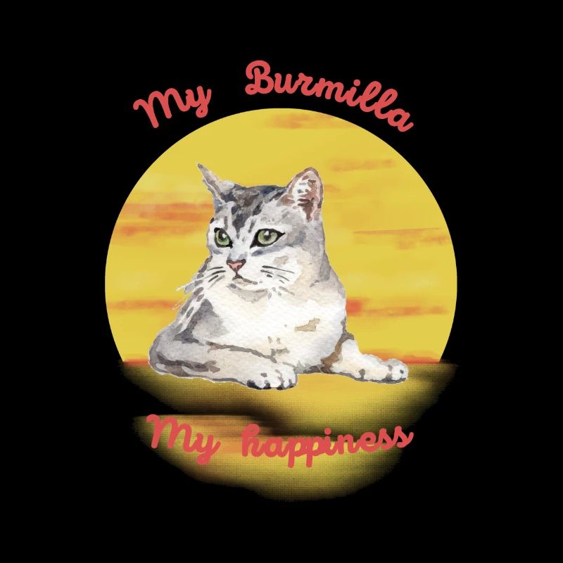 Logo rétro avec un chat "Burmilla"