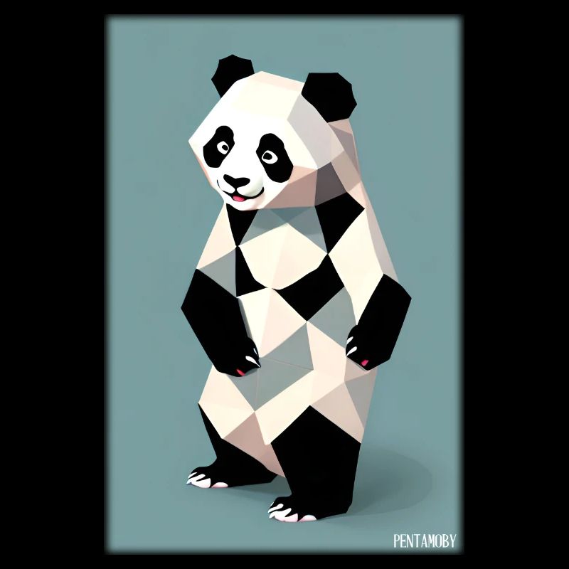 Panda Polygon Wild Pandabär Wildnis Zoo Tier