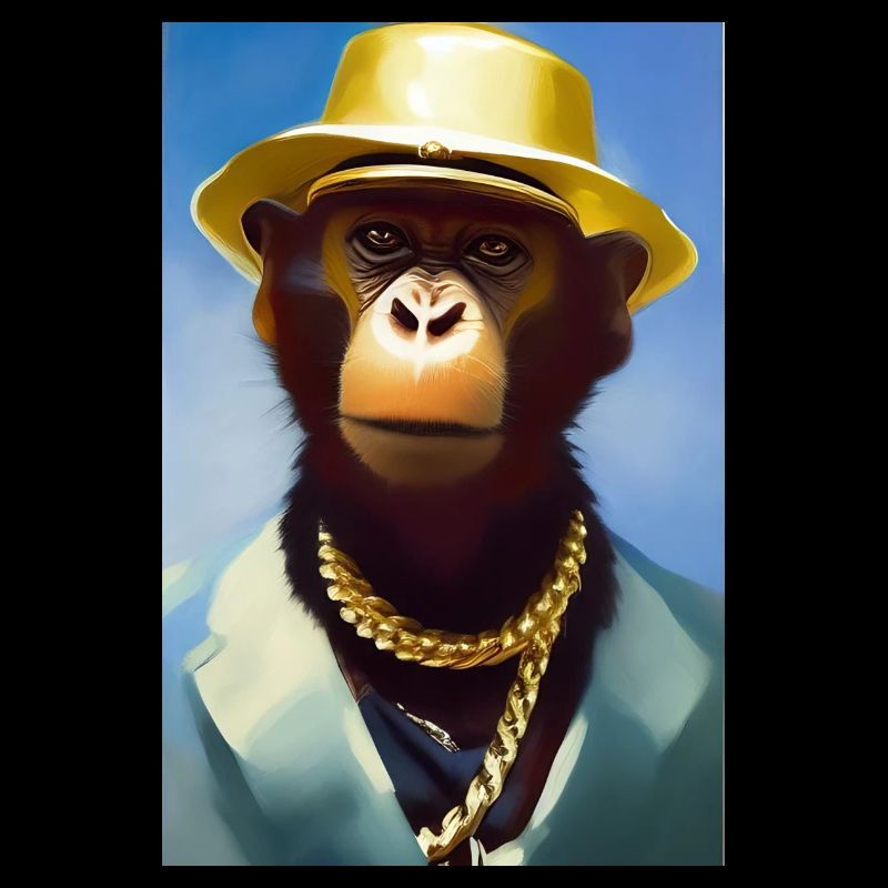 Singe cool avec chaîne en or
