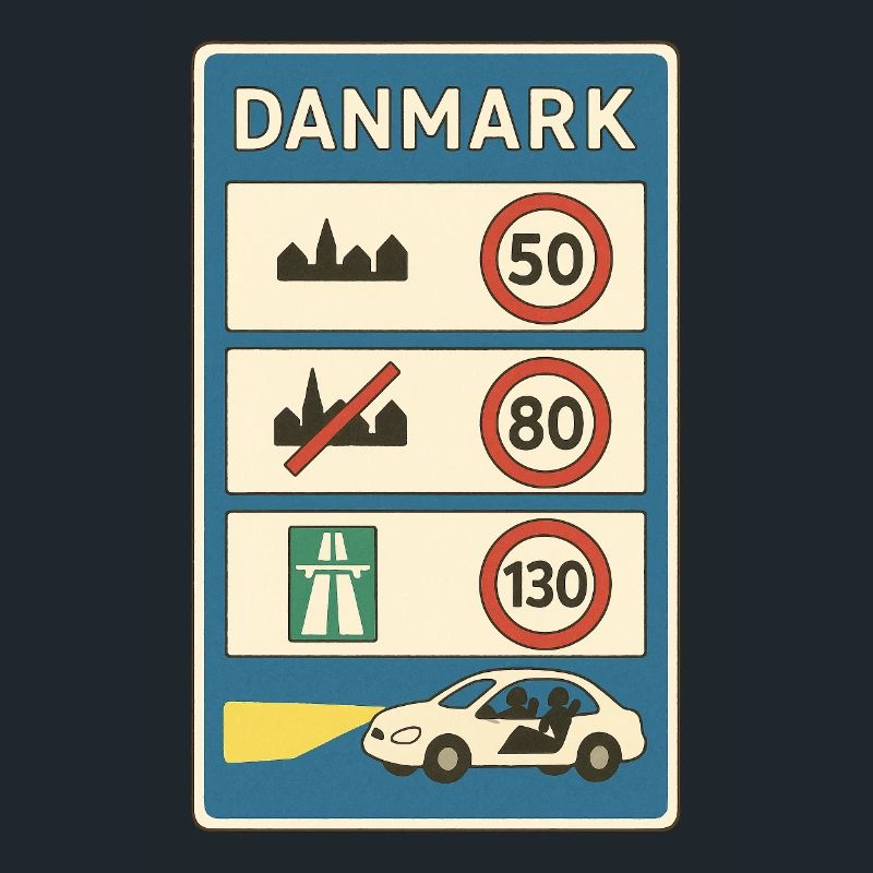 Danemark Panneau de règles de circulation Frontière