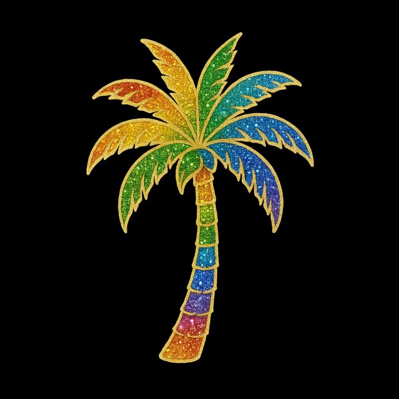 Colorful rainbow palm tree