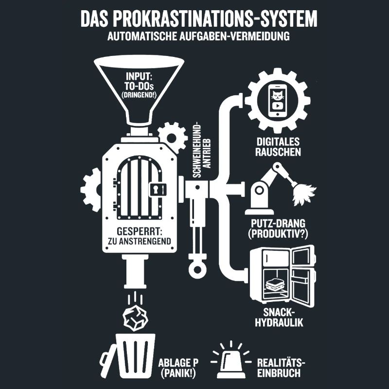 Infographie drôle du système de procrastination