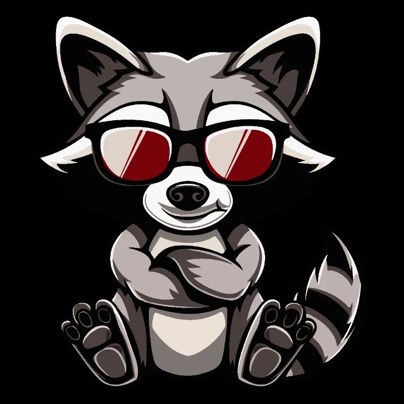 Waschbär Cool Comic