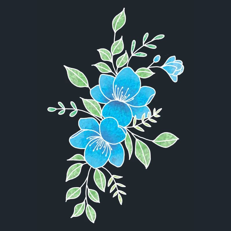 Fleur bleu et blanche