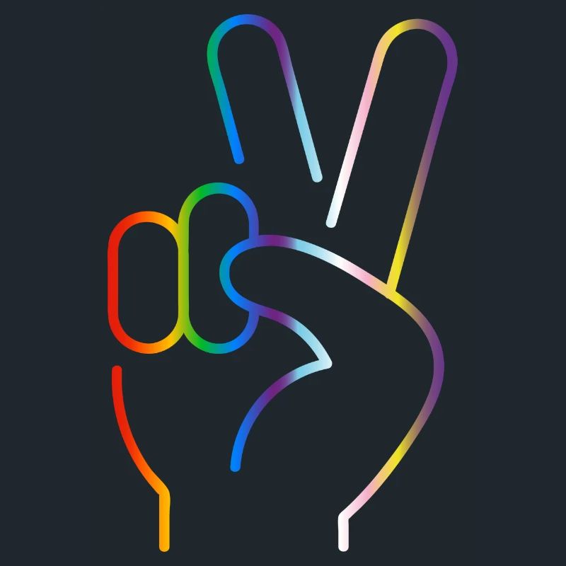 Signe de paix 2 doigts progrès fierté drapeau couleurs