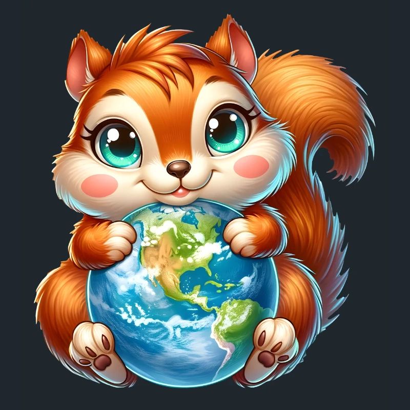 Cute Squirrel Environmental Protection Earth