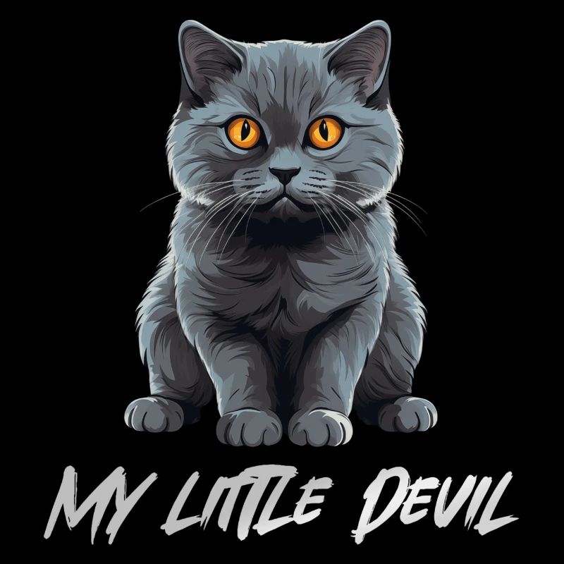 Süße Graue Katze my little Devil
