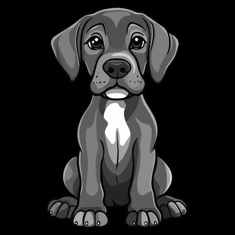 Great Dane Dog Comic Cute