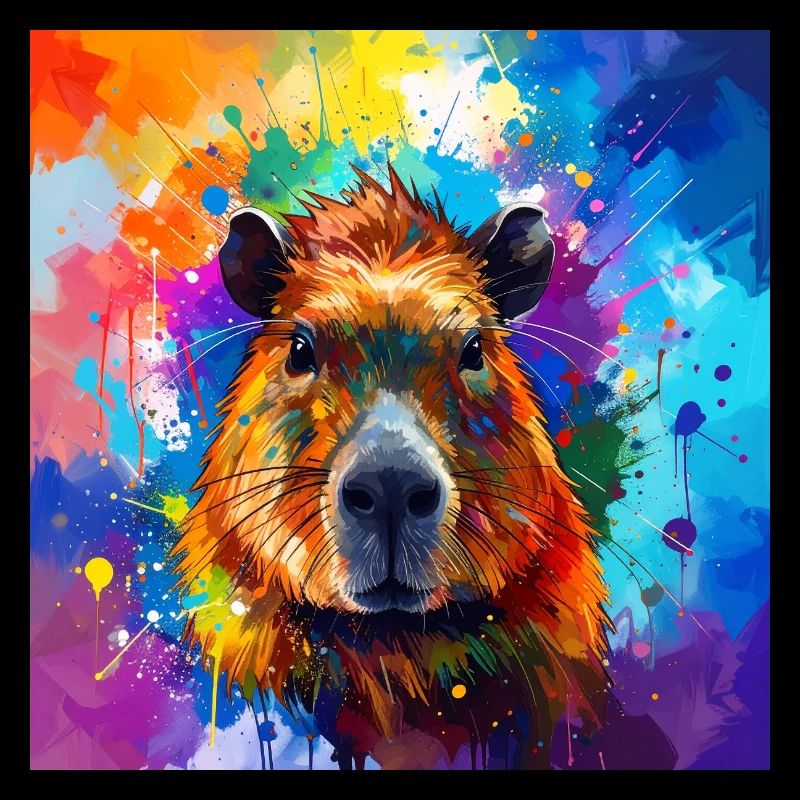Capybara, capybara, graffiti, peinture, coloré