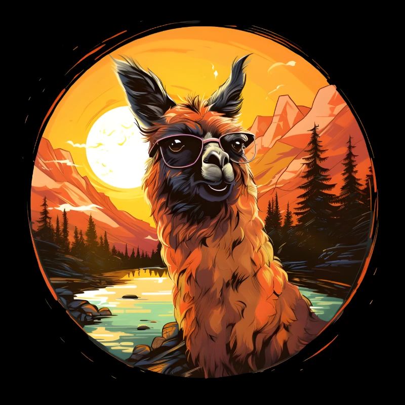 Lama avec lunettes de soleil