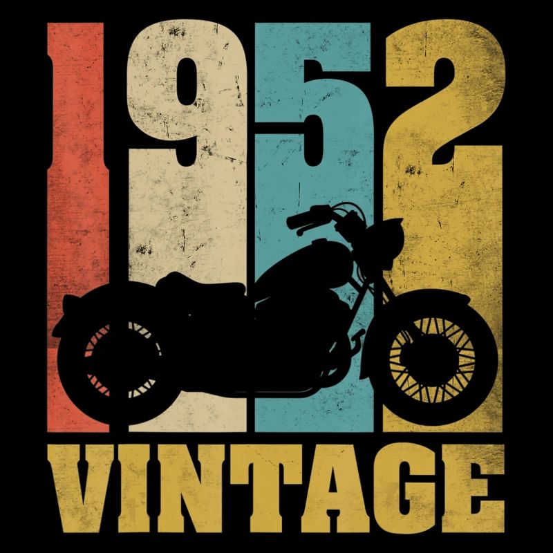 1952 Born birthday biker motorcycle gift