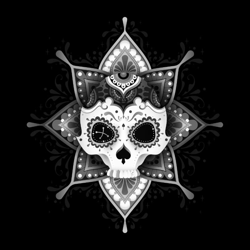 Totenkopf in einem Mandala