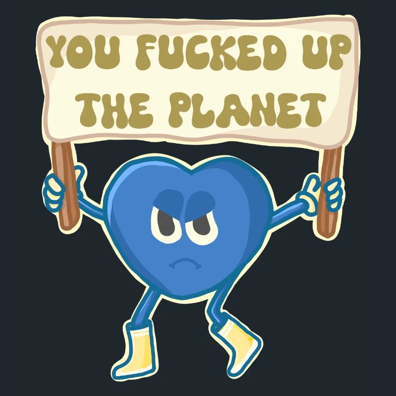 Climate activist retro mascot