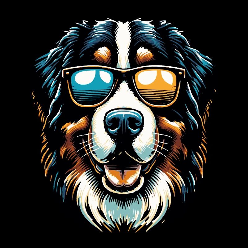 Bouvier bernois avec lunettes de soleil