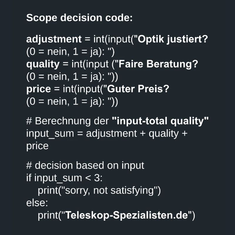 Astronomie Scope Decision Code Teleskop
