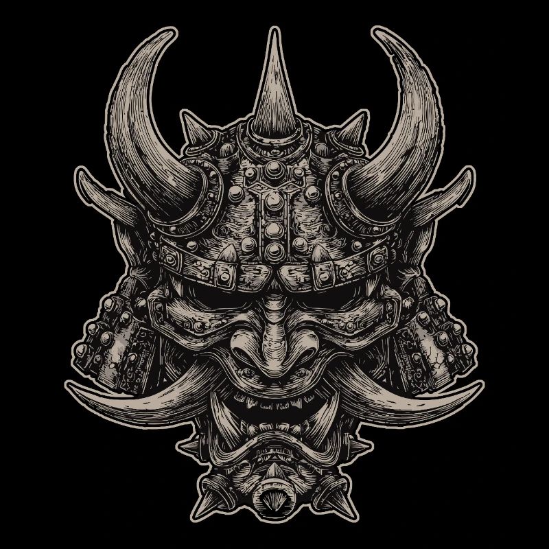 Dämonischer Samurai Helm Oni Maske