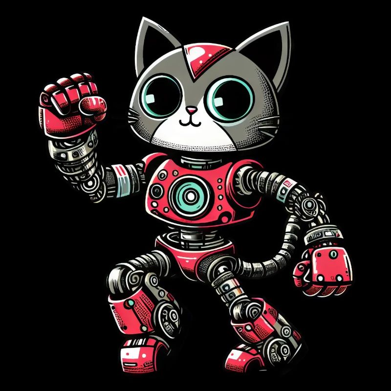 Cat, Robot, Cyborg, Dancing, Dancer, Disco