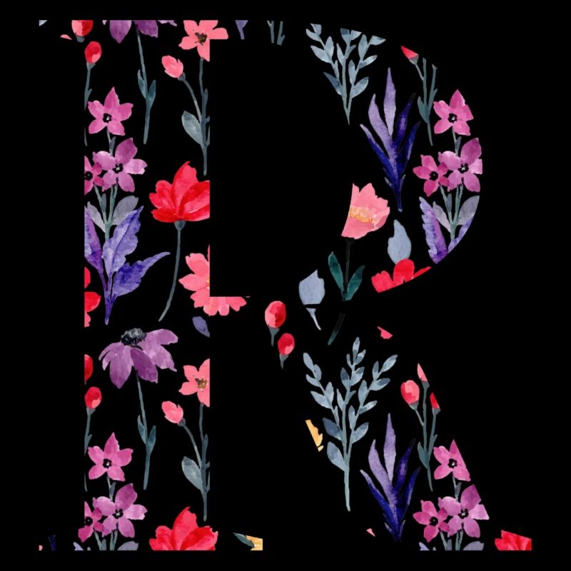 Blumen personalisierter Buchstabe r - Geschenkidee