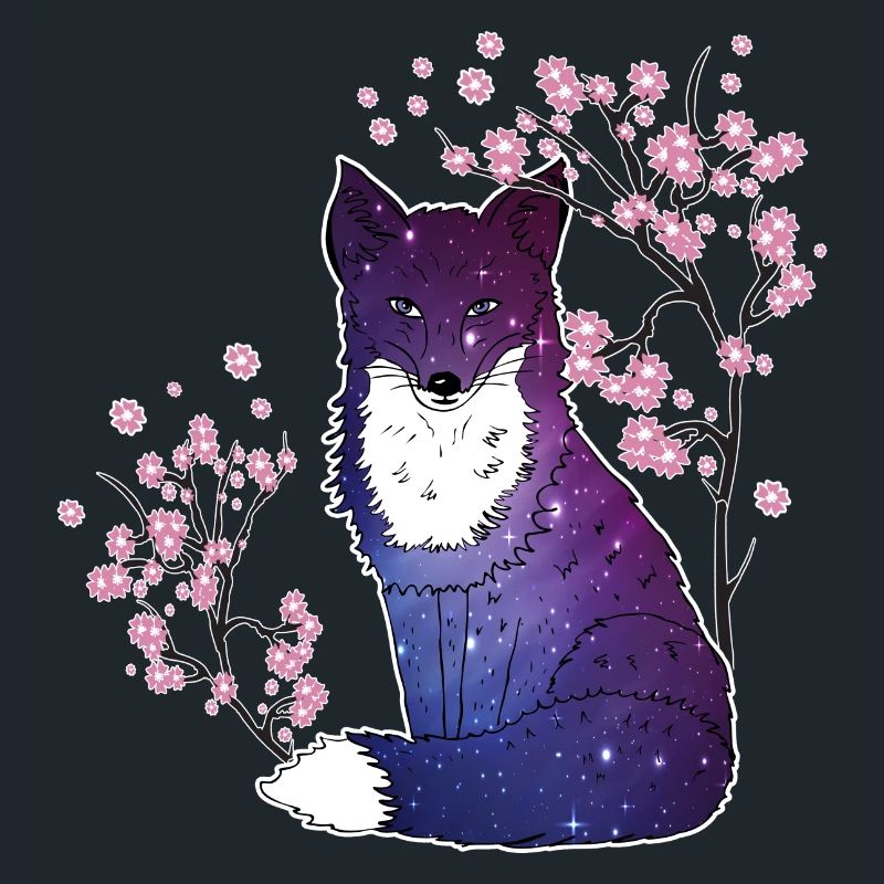 Fuchs Japanisch Kirschblüten Geschenk