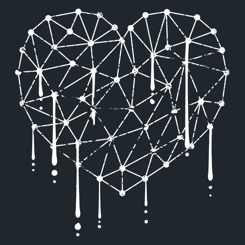Cool Heart Love Graffiti Drop Grid Pattern